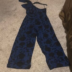 Kate Spade Navy and Black Floral Jumpsuit